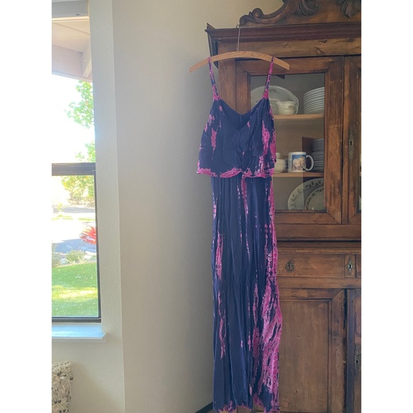 Japna Blue and Pink Tie Dye Maxi Dress - Picture 5 of 9